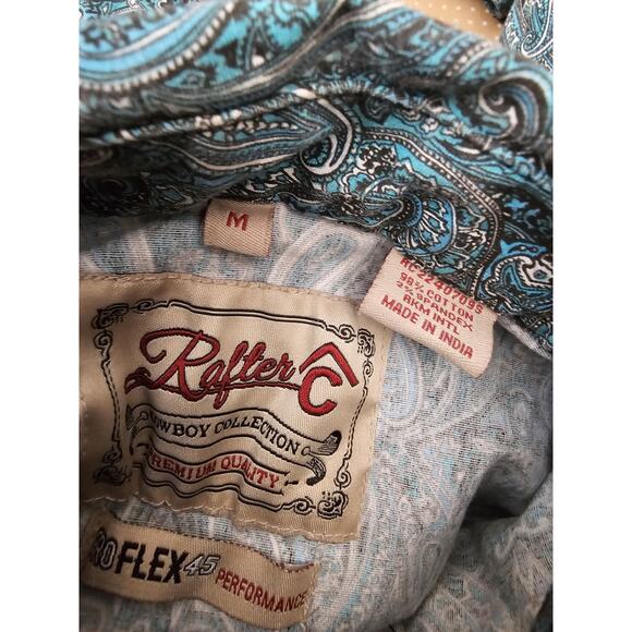 Rafter C Cowboy Collection Pro Flex 45 Performance Medium Green Paisley Shirt - Picture 16 of 16